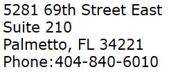 5281 69th Street East Suite 210 Palmetto, FL 34221